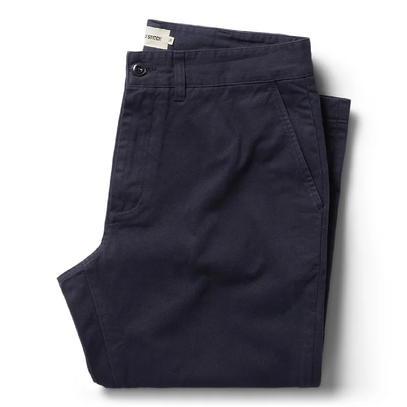 men's stretch office brown pants-The Slim Foundation Pant in Organic Dark Navy