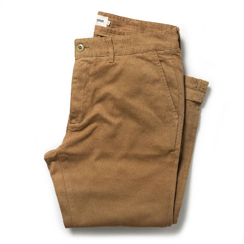 men's high-waisted camping beige pants-The Slim Foundation Pant in Organic British Khaki