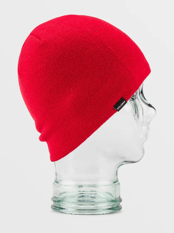 men's relaxed beach red pants-Mens V.Co Skull Beanie - Red